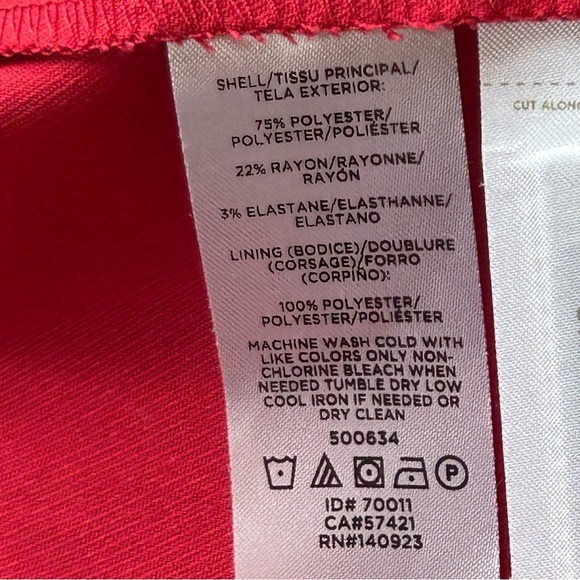 Ann Taylor LOFT Apple Red Sleeveless Button-Front V-Neck Dress Women’s Size 4 - Picture 7 of 7